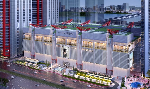 서울 여의도에 2021년 2월 26일 오픈한 더현대 서울 모습.