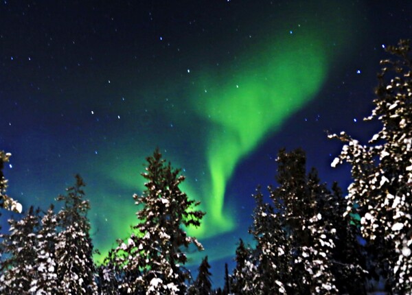 오로라 뷰잉 사이트에 나타난 오로라