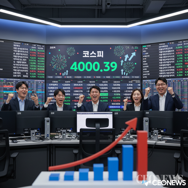 2025년 10월 27일, 코스피가 장중 4038포인트를 돌파하며 사상 첫 '4000 시대'를 열었다. 뉴욕 증시의 사상 최고치 경신과 미중·한미 정상회담 등 외교적 호재가 겹치며 시장은 축제 분위기에 휩싸였다. 외국인은 4400억 원이 넘는 순매수로 화답했고, '10만 전자'와 '50만 하이닉스'가 지수를 끌어올렸다. 이재명 대통령이 후보 시절부터 공언한 '코스피 5000' 시대가 현실로 다가오는 듯하다.
