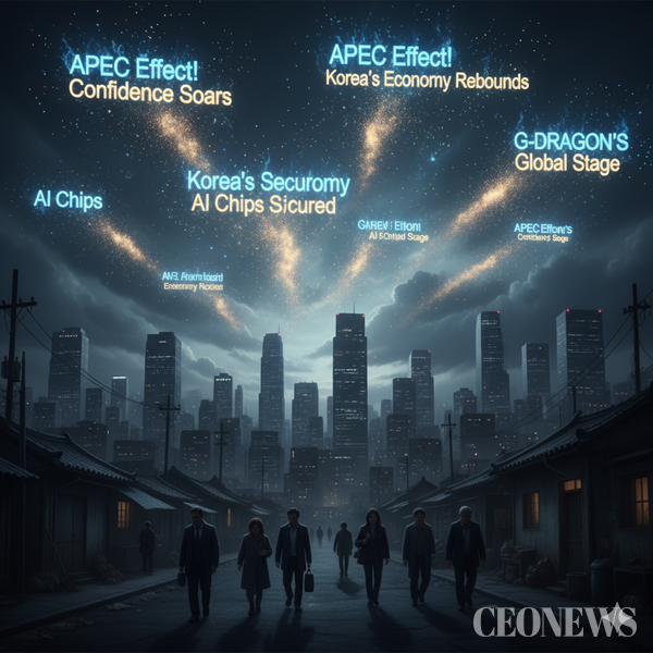 2025년 11월 4일, 한국은행이 발표한 뉴스심리지수(ESI)가 4년 3개월 만에 최고치를 기록했다. 경주에서 막을 내린 APEC(아시아태평양경제협력체) 정상회의의 '긍정 효과'가 수치로 가시화된 순간이었다.  '지드래곤'의 화려한 무대, '로봇 나비'의 미래지향적 전시, 그리고 '젠슨 황'의 GPU 26만 장 확보라는 가시적 성과. 그 뒤에 드리워진 그림자까지, 냉철한 시선으로 APEC 경주 회의의 명과 암을 해부한다.